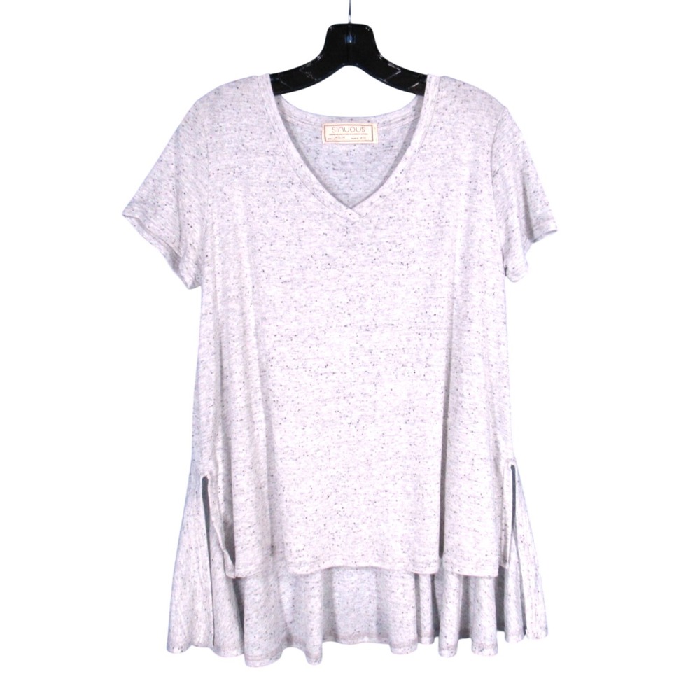 SINUOUS LOS ANGELES Gray SPECKLED PATTERN High-Low SWING BLOUSE/TOP Sz XS